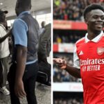 Watch: Arsenal star Bukayo Saka Arrives Lagos, Nigeria.