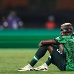 Victor Osimhen sitting on the peach after Super Eagles loss