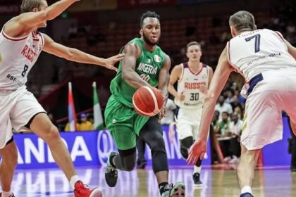 Josh Okogie in action for Nigeria
