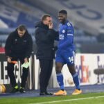 brendan rodgers and iheanacho at leicester city