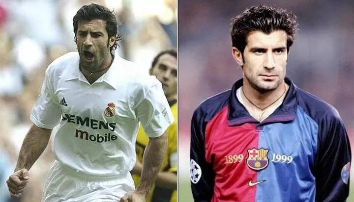 A photo Luis Figo in Real Madrid and Barcelona