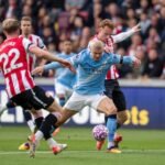 Erling Haaland against Brentford