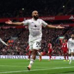 Bryan Mbeumo celebrating his goal