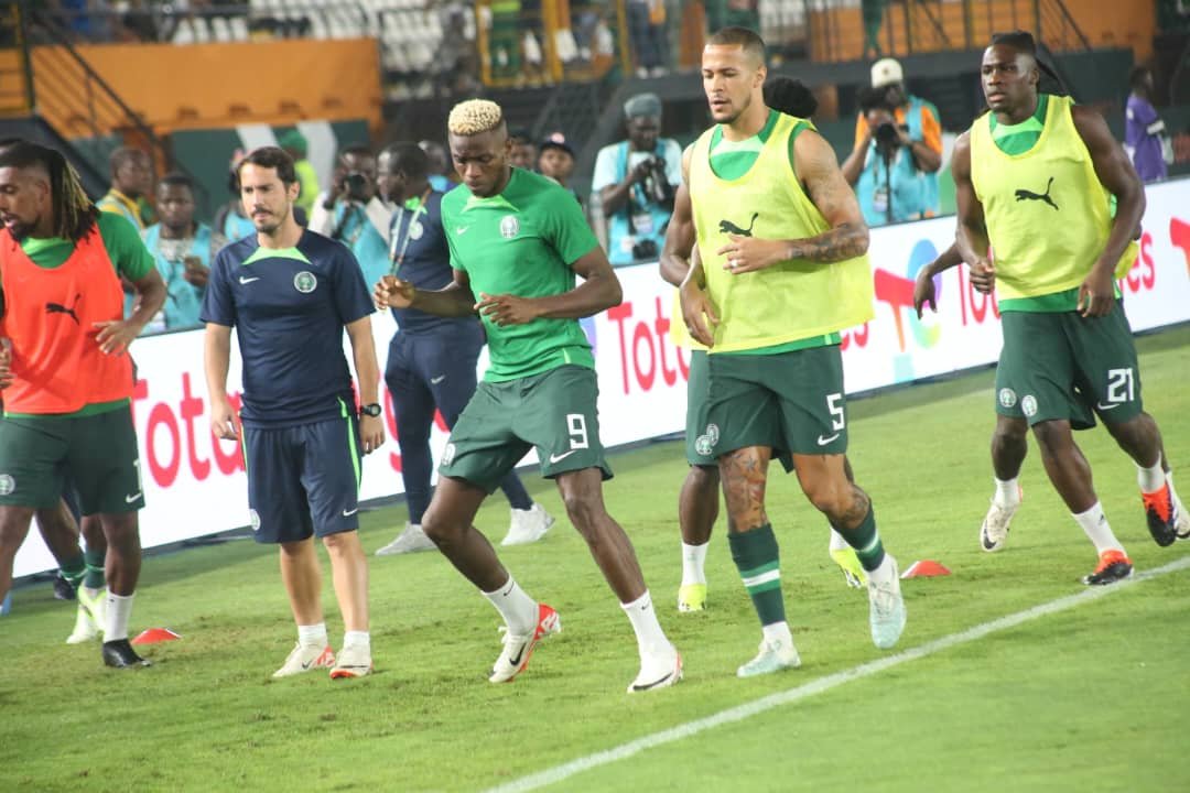 victor osimhen and nigerian teammates in training