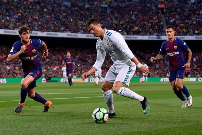 cristiano ronaldo in action for real madrid