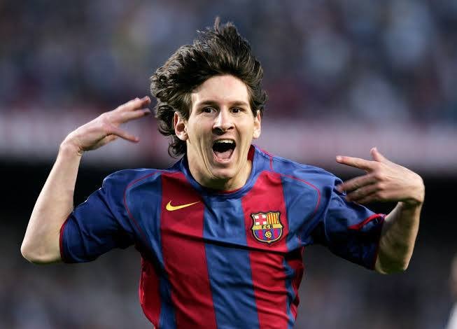 Lionel Messi celebrates goal celebration after scoring for Barcelona