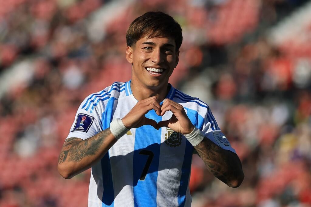 Maher Carrizo celebrates after scoring a free kick against Nigeria U20