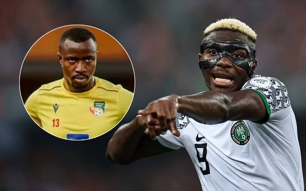 Benin defender Tijani Mohamed and Nigeria striker Victor Osimhen after the 2026 World Cup qualifier match.
