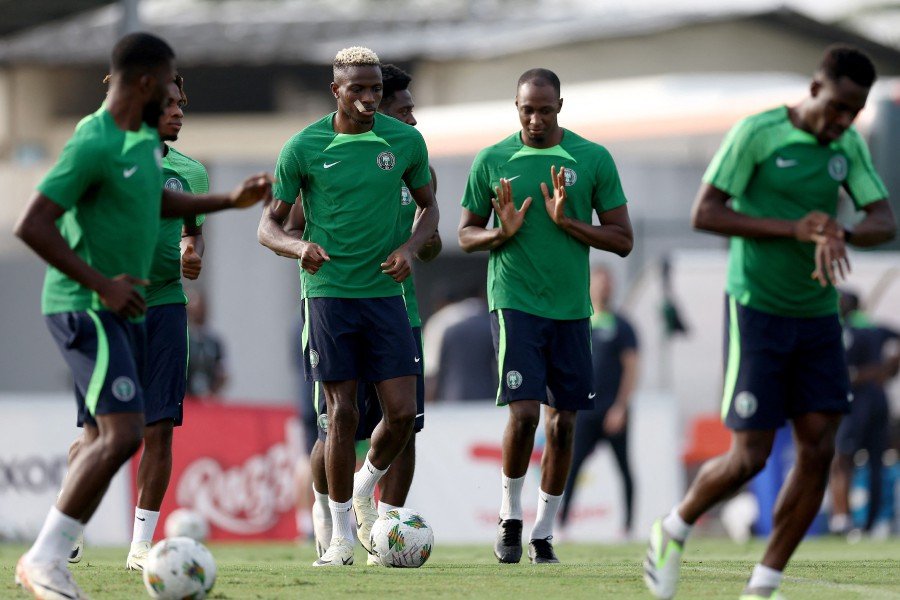 super eagles players in preparation for a match