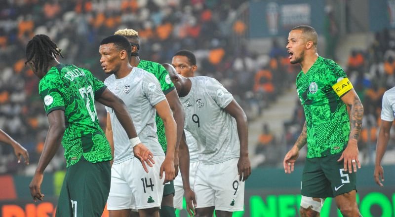 troost-ekong in action for nigeria against south africa