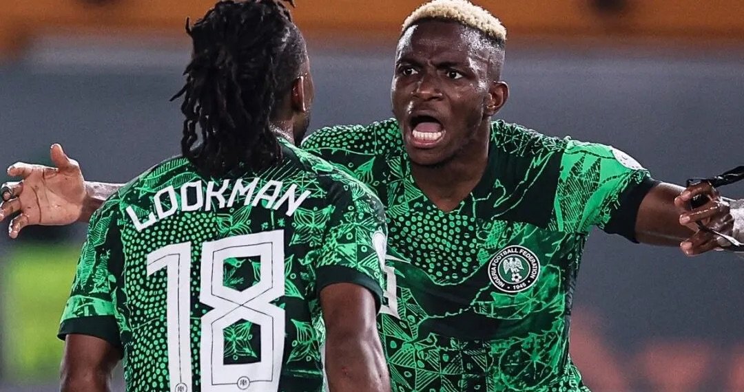 ademola lookman and victor osimhen celebrating a goal for nigeria