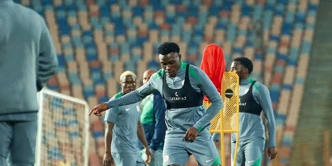 super eagles players in a training session