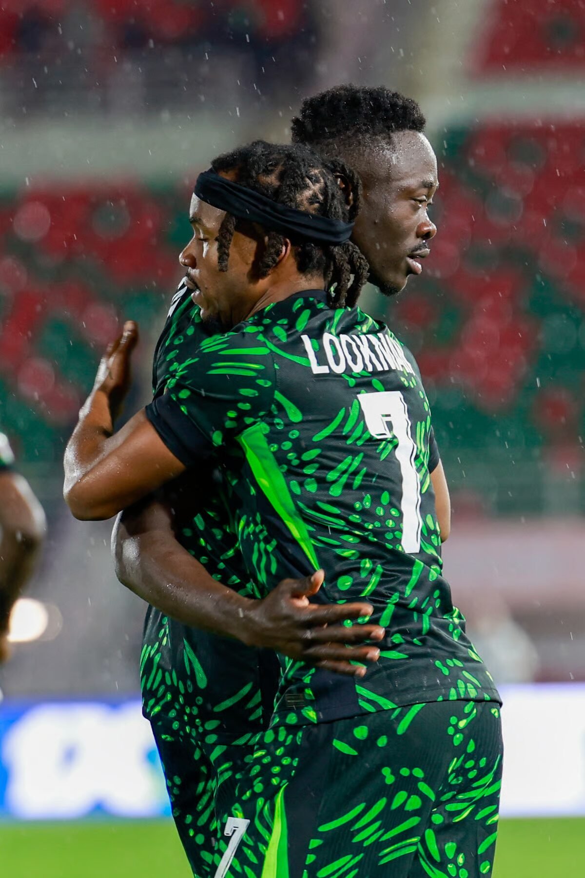 akor adams and ademola lookman celebrate a goal in nigeria’s win over tanzania