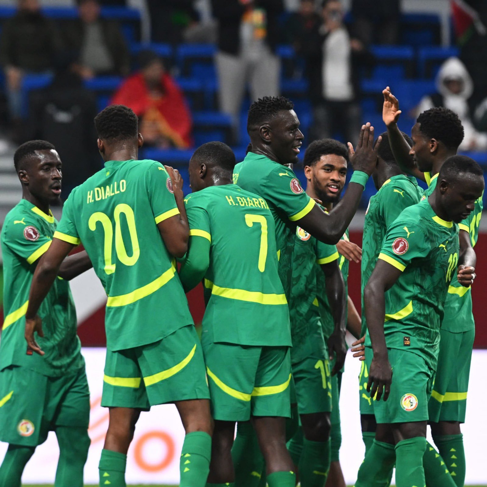 senegal players celebrate a goal vs benin republic