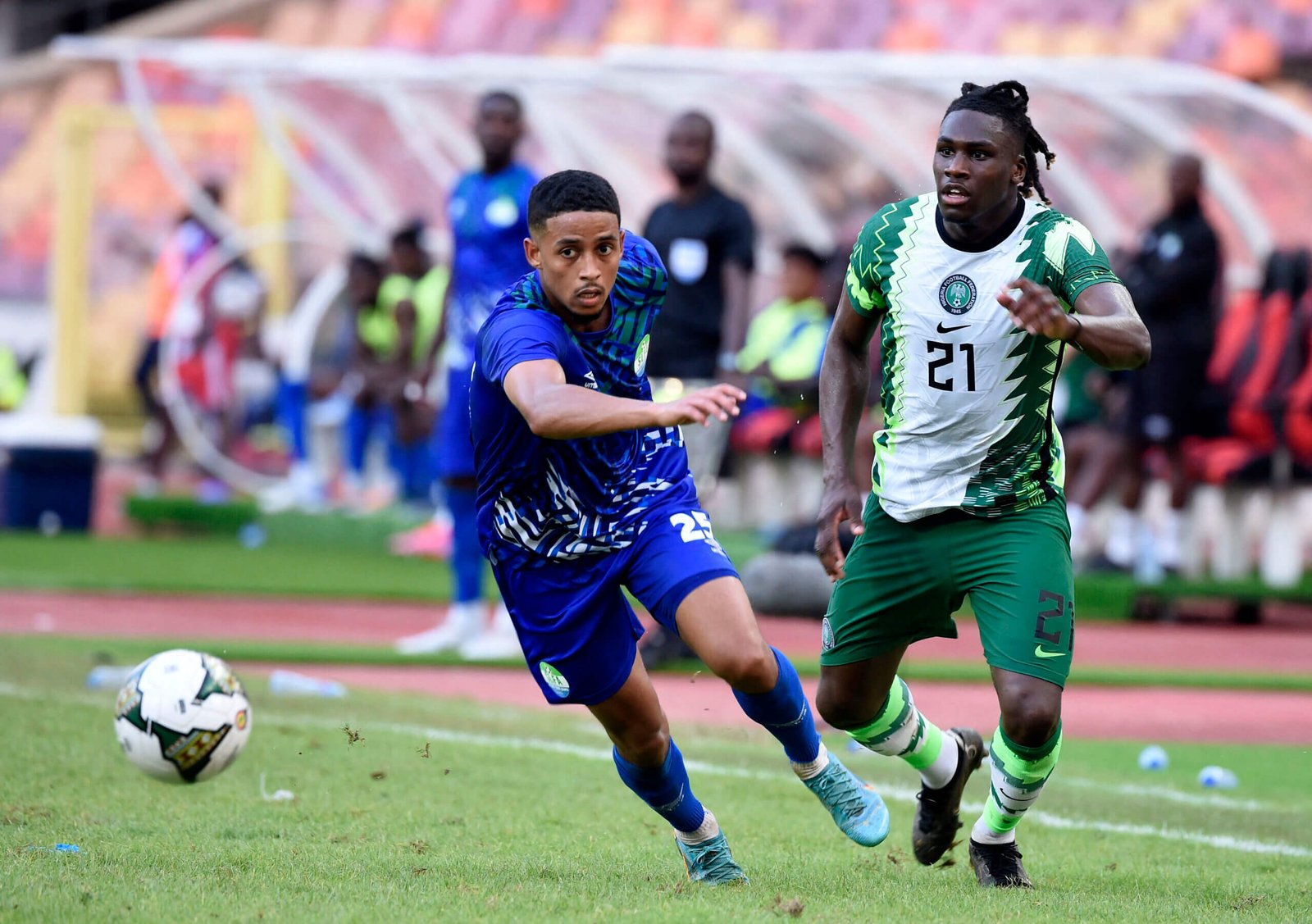 calvin bassey in action for nigeria