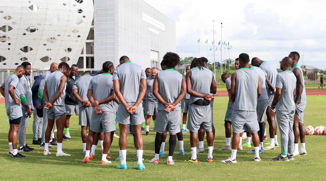 super eagles team during a training session