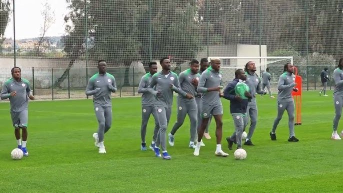 super eagles players during a training session at the 2025 afcon