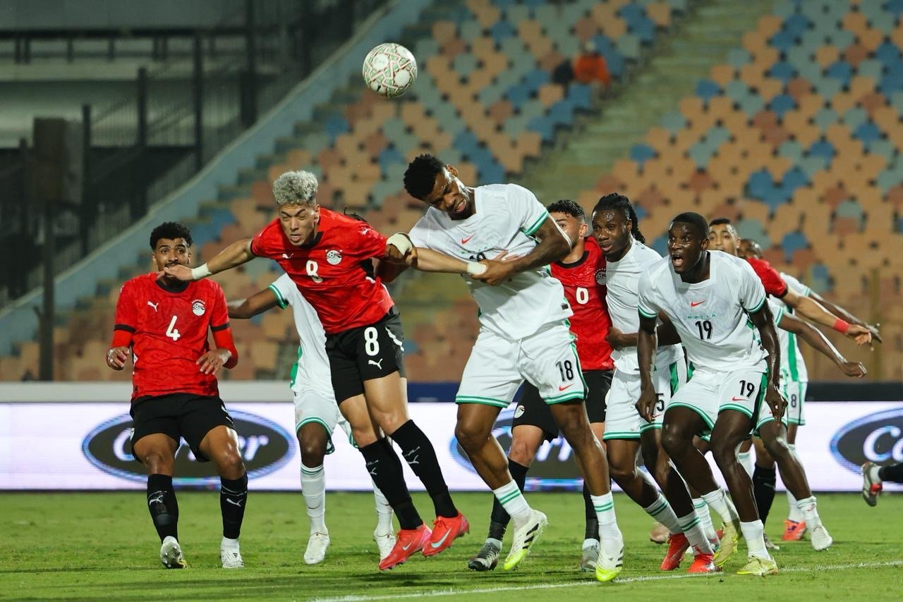 paul onuachu in action during nigeria vs egypt afcon 2025 warmup clash