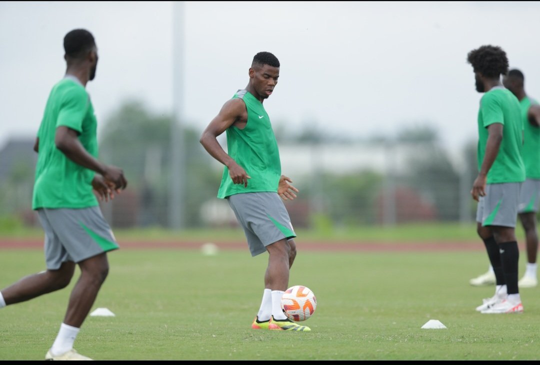 raphael onyedika in training with the super eagles