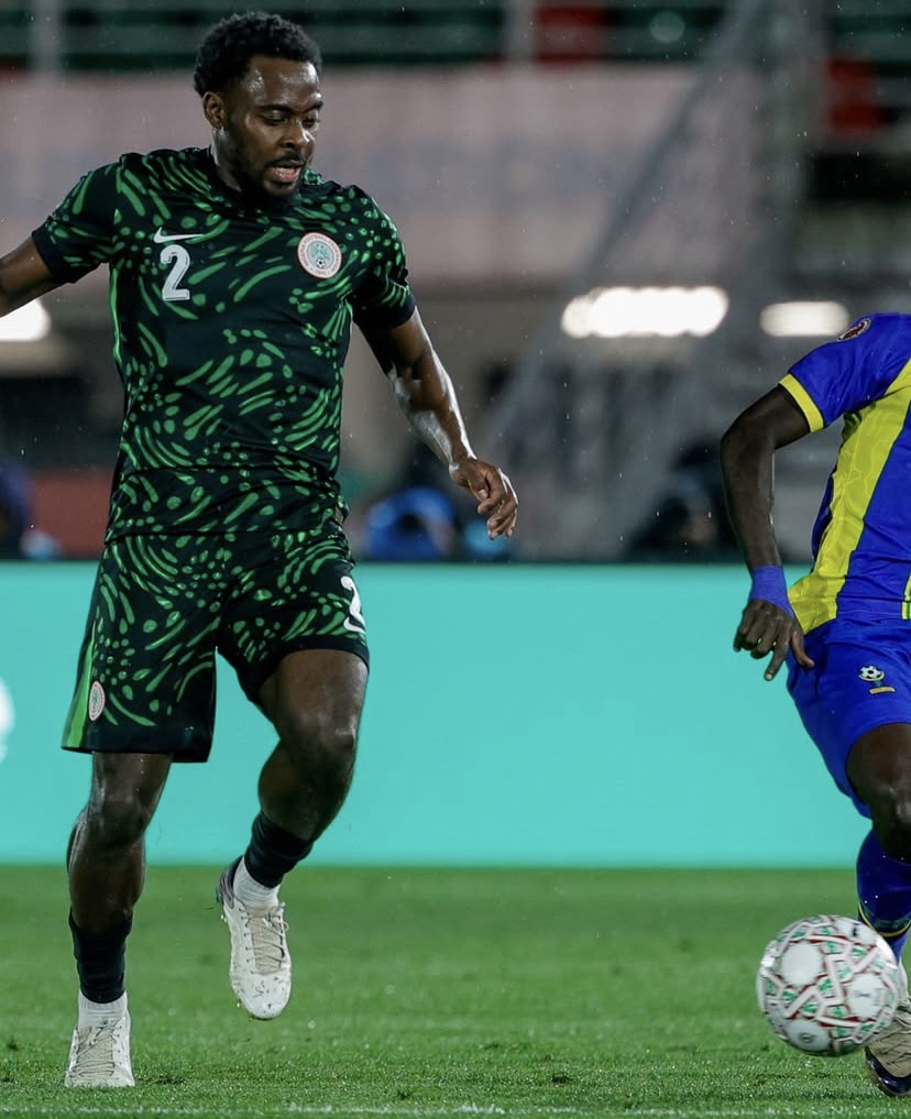 bright osayi-samuel in action for nigeria against tanzania