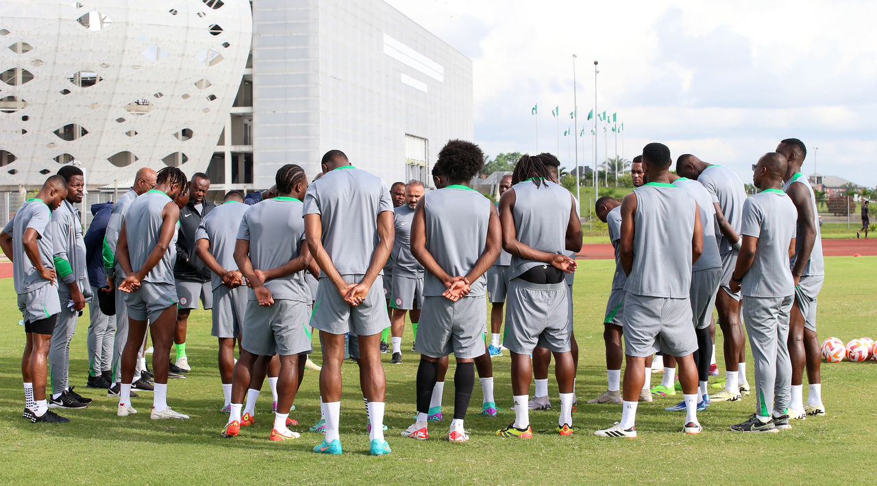 super eagles team in a training session