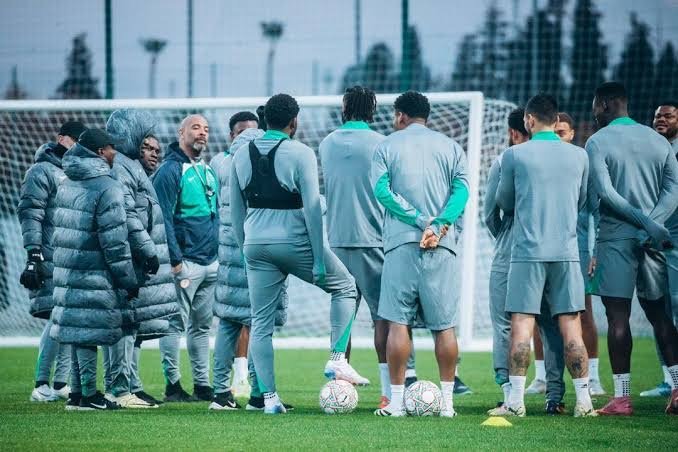 eric chelle and the super eagles during a training session at afcon 2025