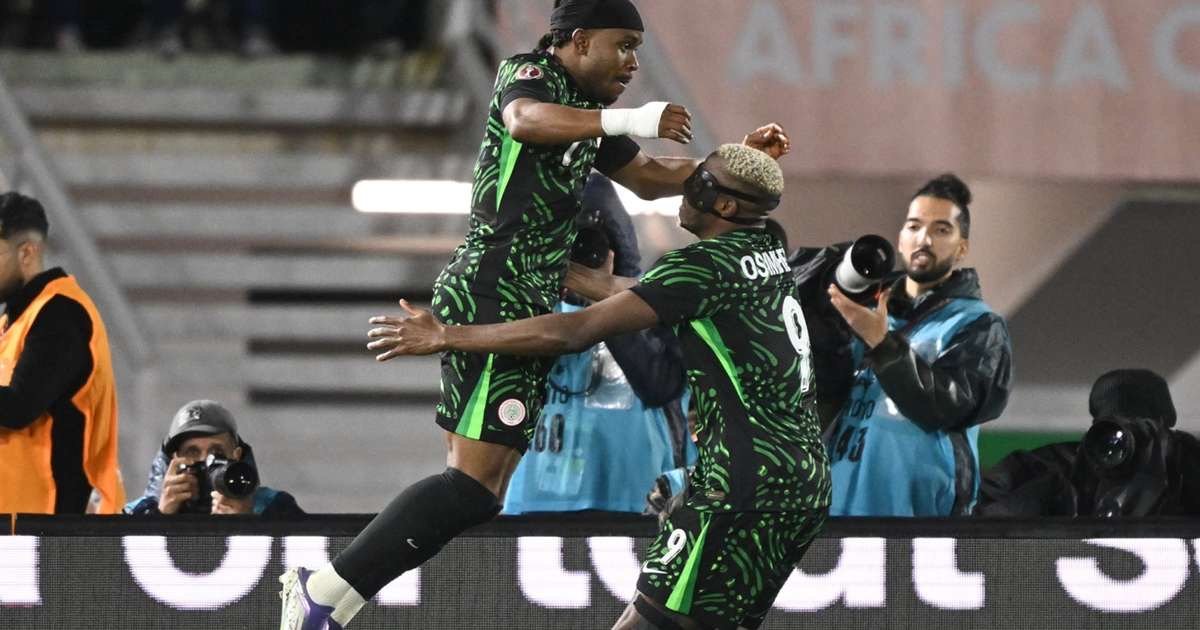 lookman and osimhen celebrate a goal for nigeria