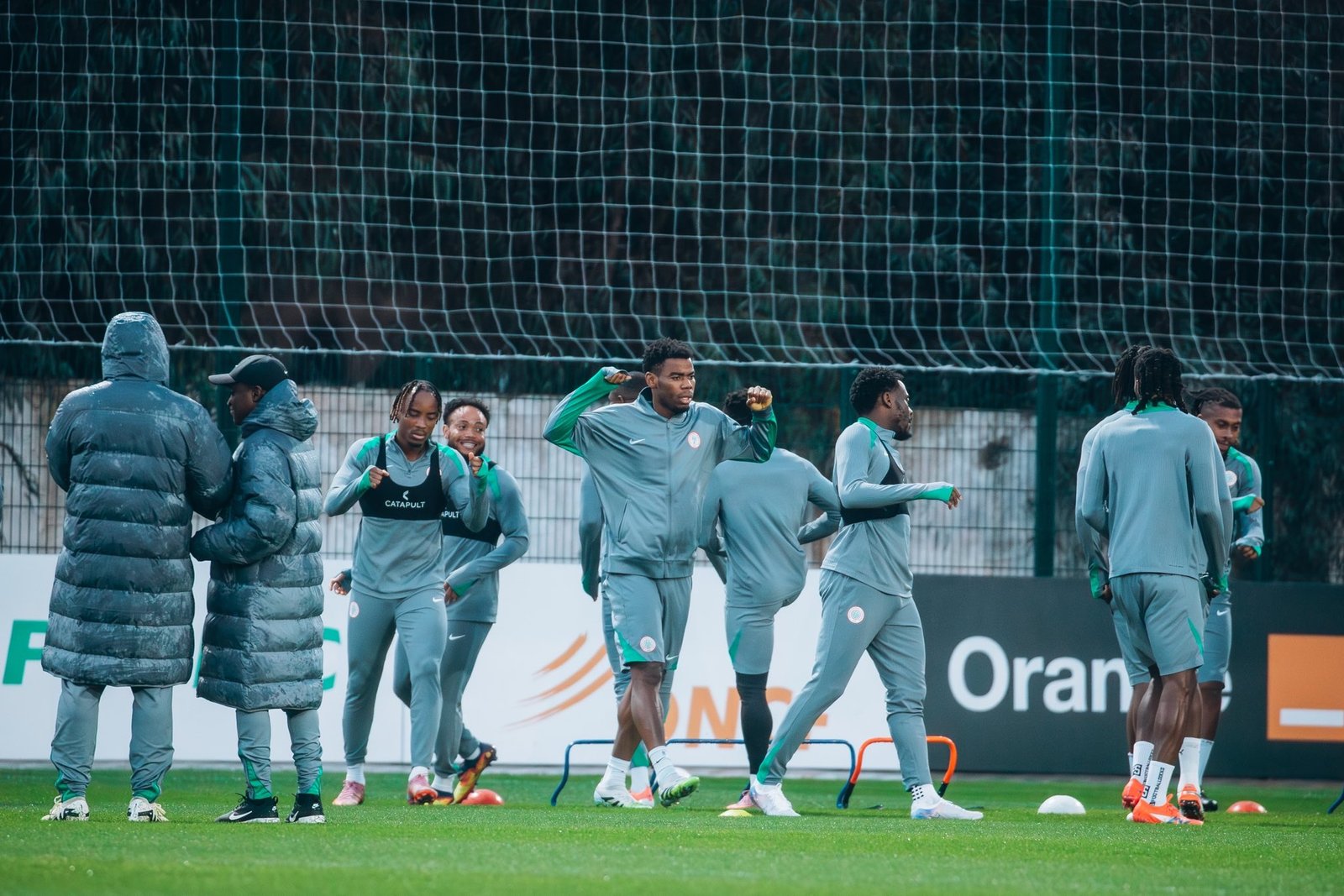 super eagles players in a training session