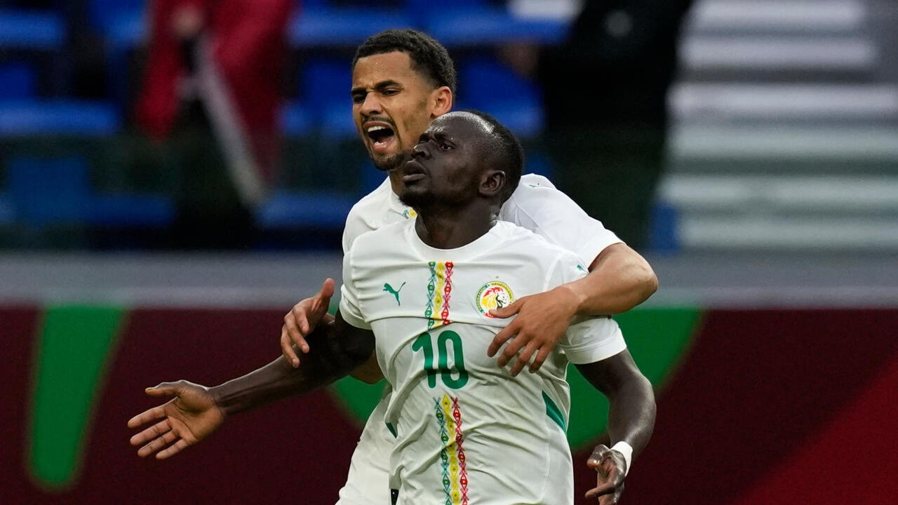 sadio mane and ndiaye celebrate a goal for senegal at afcon 2025