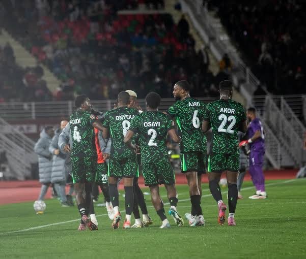 super eagles players celebrate a goal during the afcon 2025