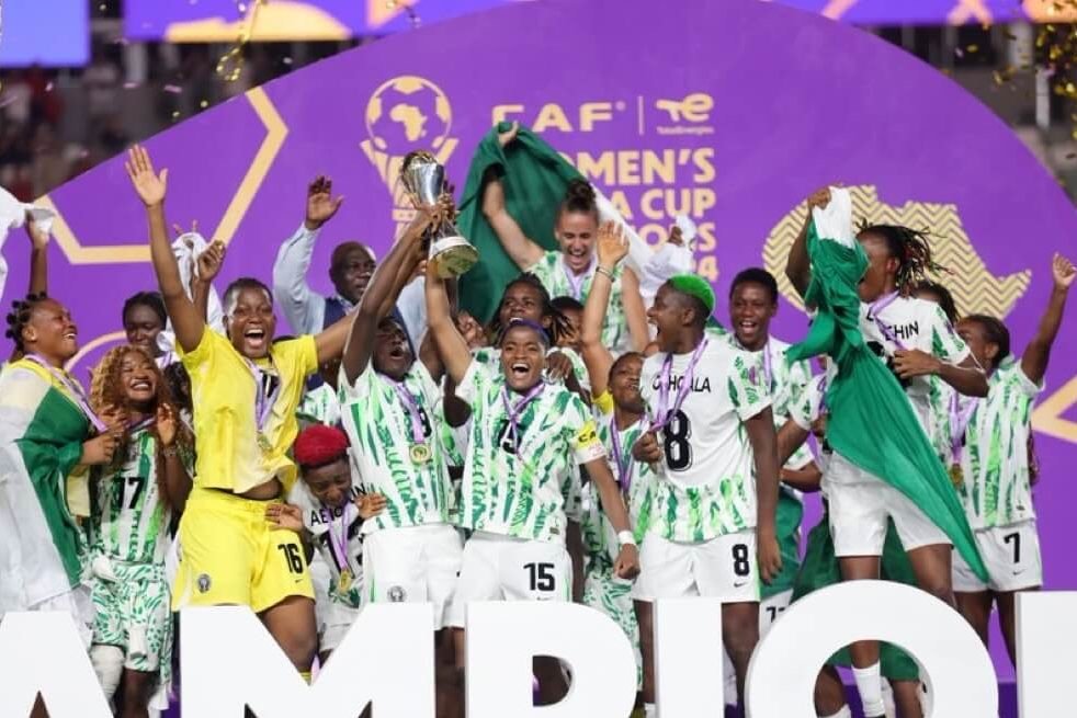 super falcons celebrate wafcon 2024 win
