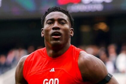 taiwo awoniyi celebrates scoring against tottenham hotspur