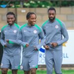 igoh ogbu, bruno onyemaechi and semi ajayi in super eagles training
