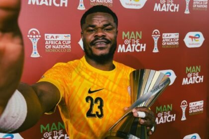 stanley nwabali wins the man of the match award for nigeria at afcon 2025 against egypt
