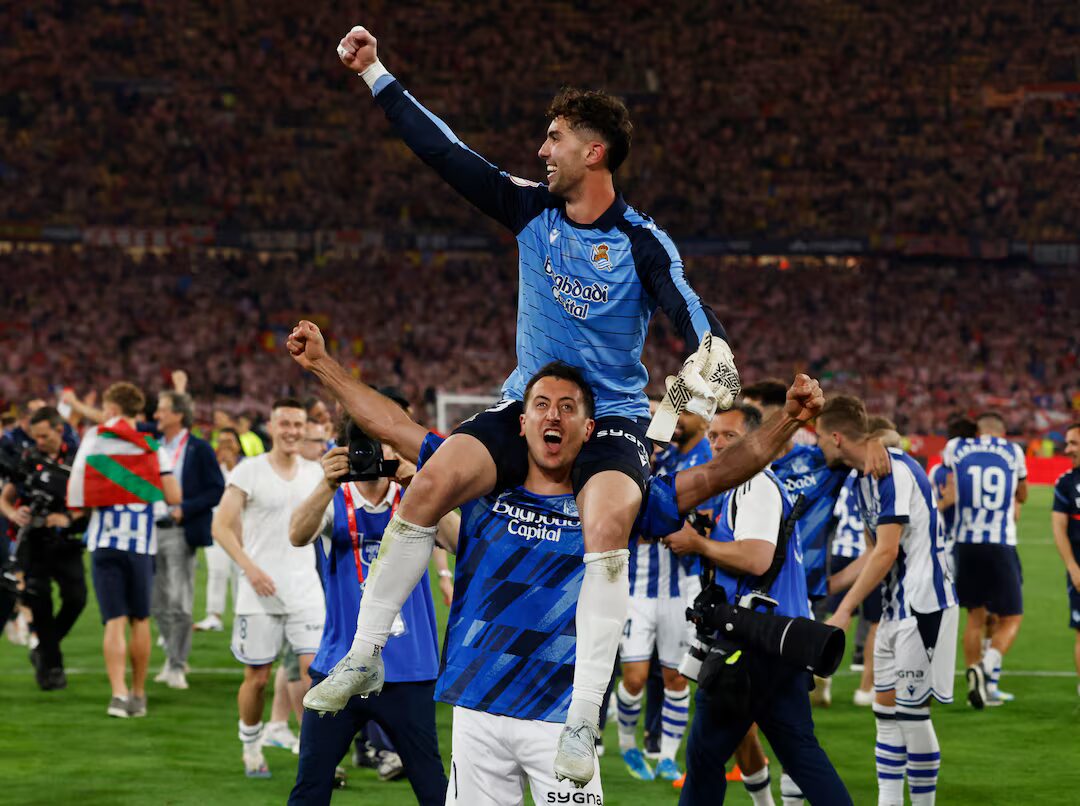 real sociedad celebrates after winning 2026 copa del rey final