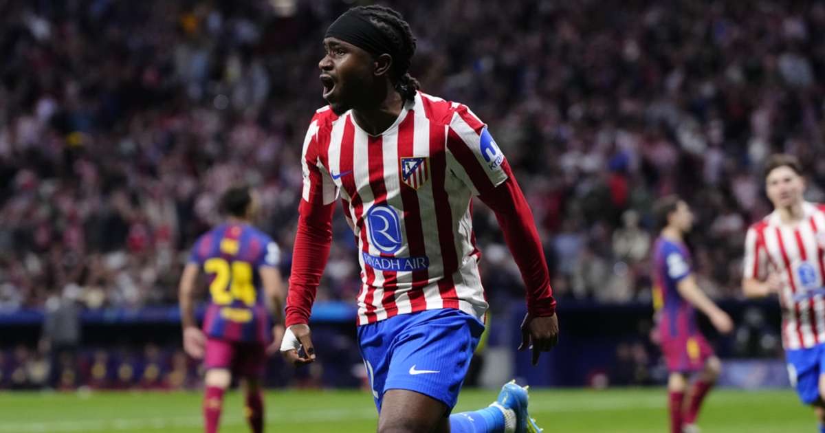 ademola lookman celebrates a goal for atletico madrid