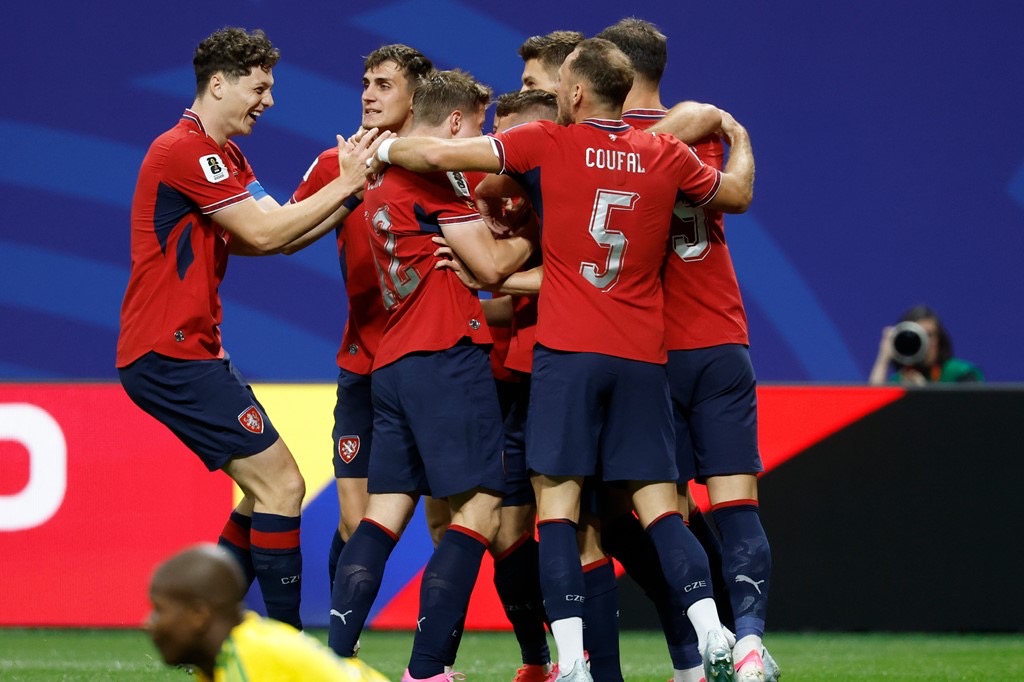 czech republic celebrate goal against south africa