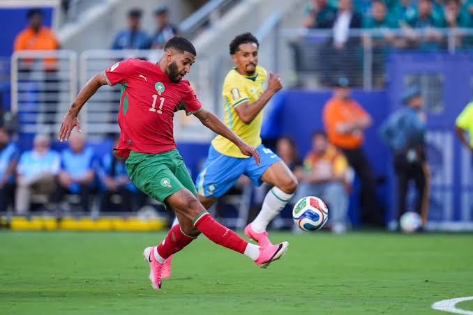 ismael saibari in action for morocco